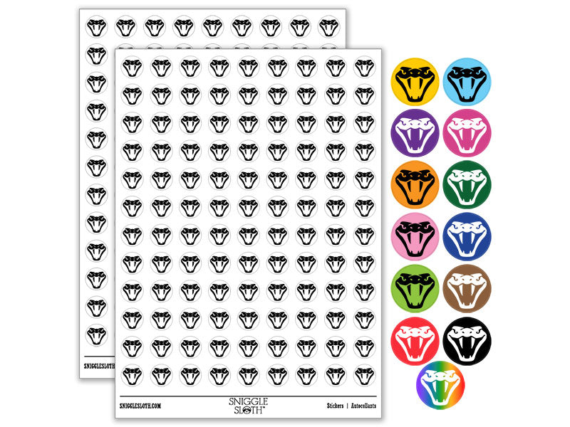 Intimidating Viper Snake Head Rattlesnake Hands Round Sticker Pack