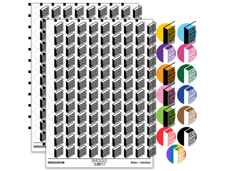 Isometric Book Shelf Storage Furniture Bookshelf Round Sticker Pack