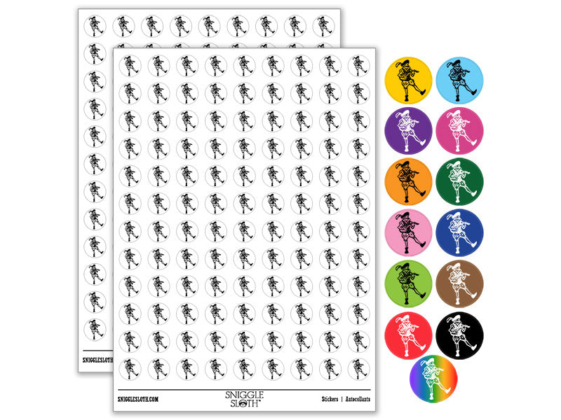 Medieval Bard Musician Singer With Lute Round Sticker Pack