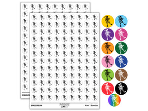 Medieval Bard Musician Singer With Lute Round Sticker Pack