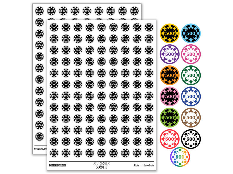 Poker Chip Blackjack Card Games Deck Texas Holdem Round Sticker Pack