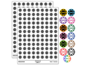 Poker Chip Blackjack Card Games Deck Texas Holdem Round Sticker Pack