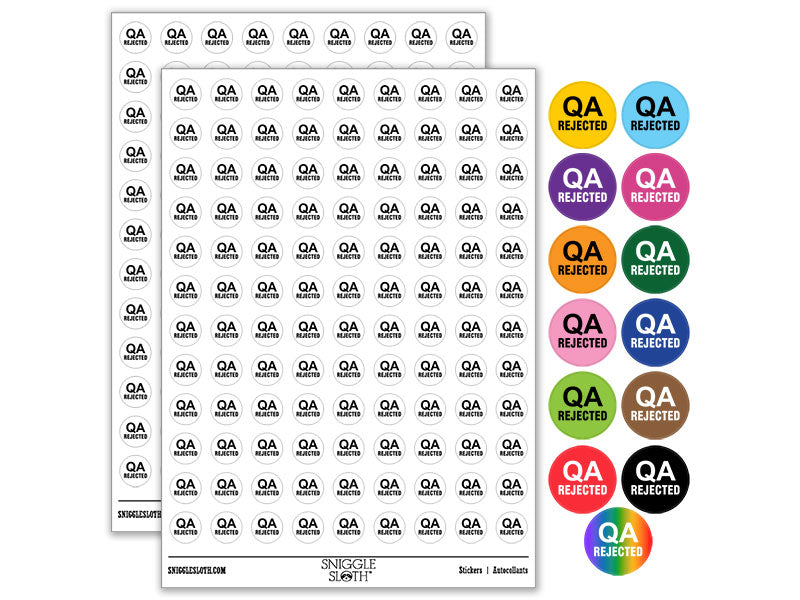 QA Rejected Quality Assurance Manufacturing Label Round Sticker Pack