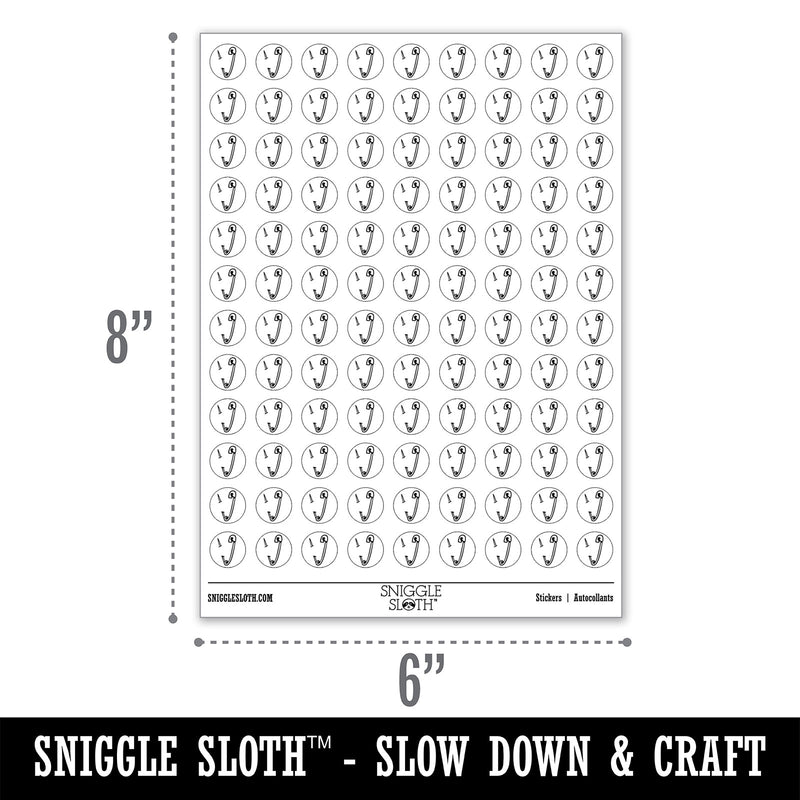 Safety Pin Needle Piercing Fabric Round Sticker Pack