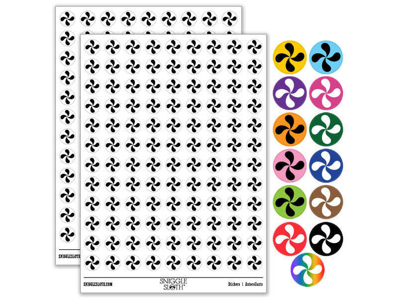 Simple Swirling Flower Round Sticker Pack