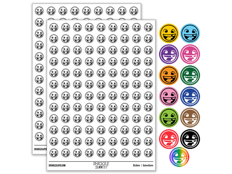 Smiling Face with Missing Tooth Dentist Teeth Round Sticker Pack