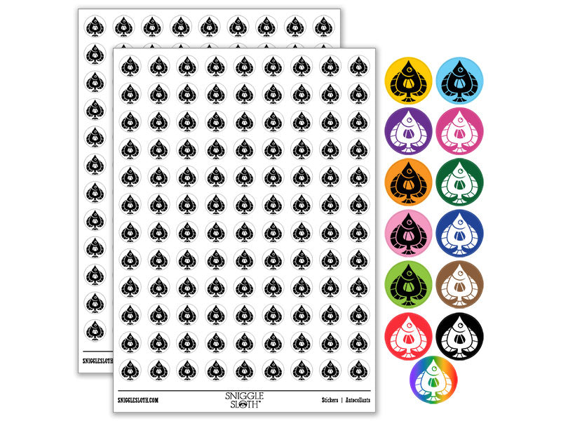 Spade Shaped Fish Cartoon Round Sticker Pack