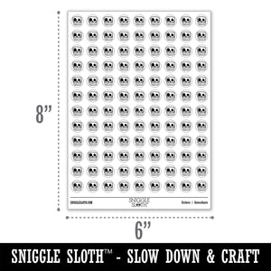 Square Cartoon Skull Skeleton Bones Round Sticker Pack