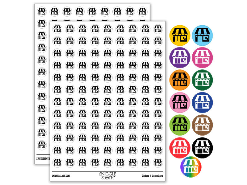 Storefront Marketplace Grocery Store Market Window Shopping Round Sticker Pack