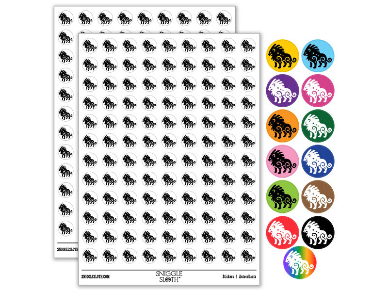 Tribal African Lion Big Cat King Round Sticker Pack