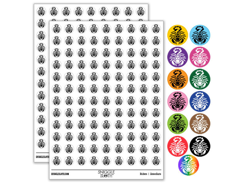 Tribal Scorpion Ready to Strike Round Sticker Pack