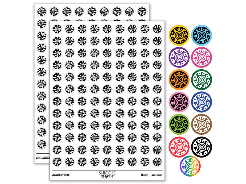 Tribal Southwestern Sun Star Rays Swirl Round Sticker Pack