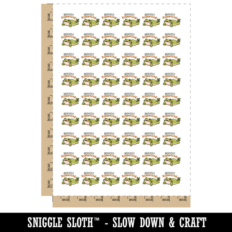 Absolutely Ribbeting Frog Funny Pun Compliment Temporary Tattoo Water Resistant Fake Body Art Set Collection (1 Sheet)