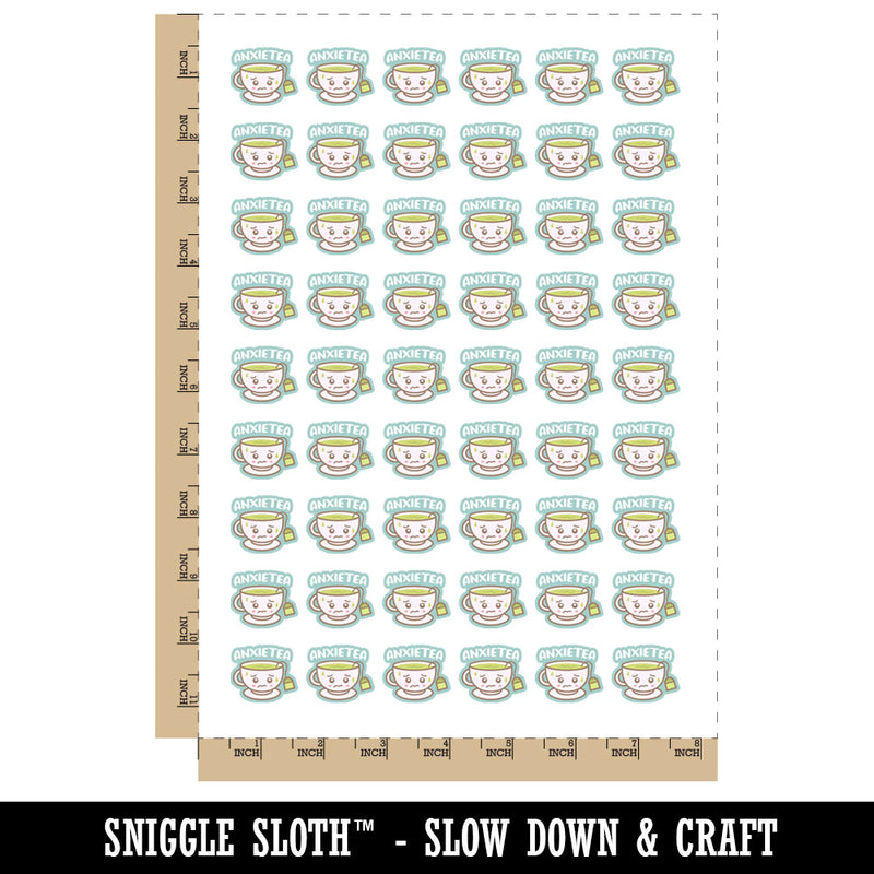 Anxietea Anxiety Anxious Cup of Tea Temporary Tattoo Water Resistant Fake Body Art Set Collection (1 Sheet)