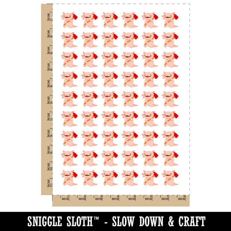 Axing Axolotl with Axe Temporary Tattoo Water Resistant Fake Body Art Set Collection (1 Sheet)