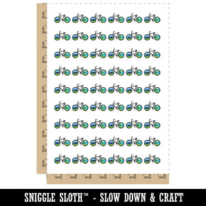 Bike Mountains Hills River Biking Cycle Temporary Tattoo Water Resistant Fake Body Art Set Collection (1 Sheet)