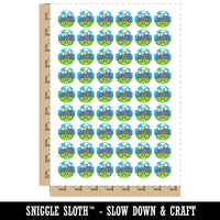Bike Mountains Scene Bicycle Temporary Tattoo Water Resistant Fake Body Art Set Collection (1 Sheet)