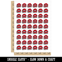 Bite Me Vampire Teeth Lips Fangs Temporary Tattoo Water Resistant Fake Body Art Set Collection (1 Sheet)