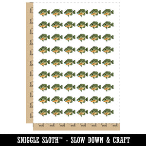 Bluegill Freshwater Fish Bream Copper Nose Temporary Tattoo Water Resistant Fake Body Art Set Collection (1 Sheet)