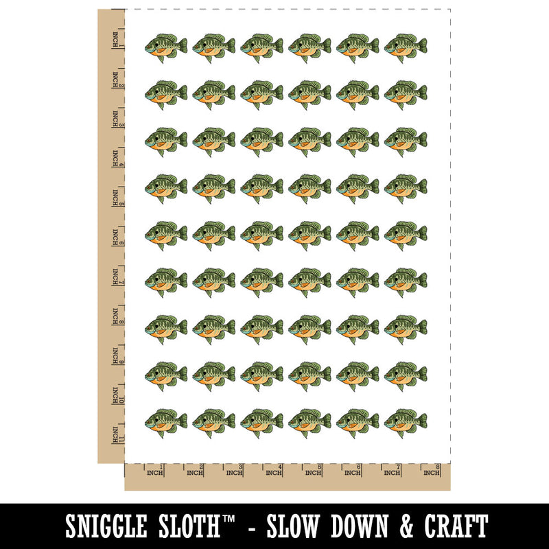 Bluegill Freshwater Fish Bream Copper Nose Temporary Tattoo Water Resistant Fake Body Art Set Collection (1 Sheet)