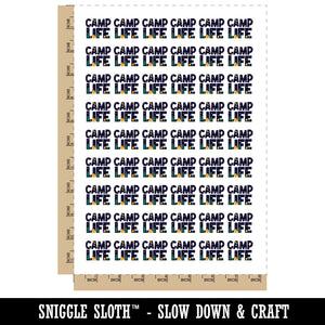 Camp Life Camping Temporary Tattoo Water Resistant Fake Body Art Set Collection (1 Sheet)