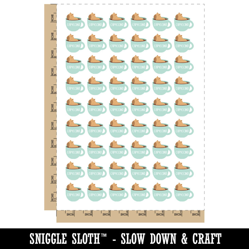 Capyccino Capybara in Cappuccino Temporary Tattoo Water Resistant Fake Body Art Set Collection (1 Sheet)
