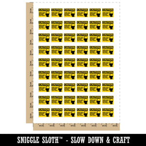 Caution Hard Hats Required Construction Temporary Tattoo Water Resistant Fake Body Art Set Collection (1 Sheet)