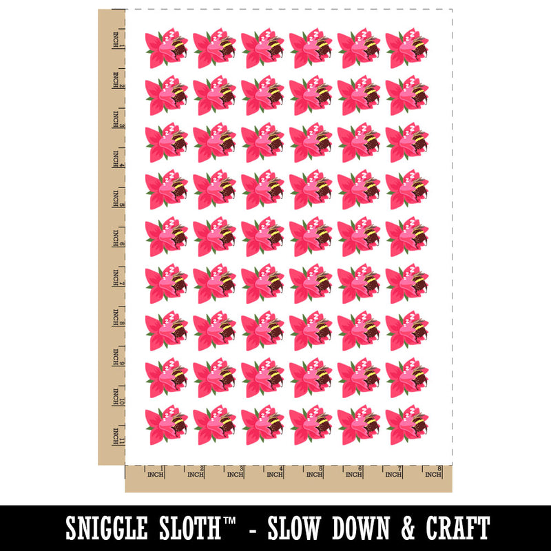 Chubby Bumblebee Sleeping In Flower Nap Temporary Tattoo Water Resistant Fake Body Art Set Collection (1 Sheet)