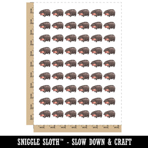 Crying Baby Hippo Shocked Cute Temporary Tattoo Water Resistant Fake Body Art Set Collection (1 Sheet)