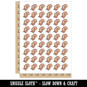 Cute Baby Cuttlefish Mollusc Squid Seafood Temporary Tattoo Water Resistant Fake Body Art Set Collection (1 Sheet)