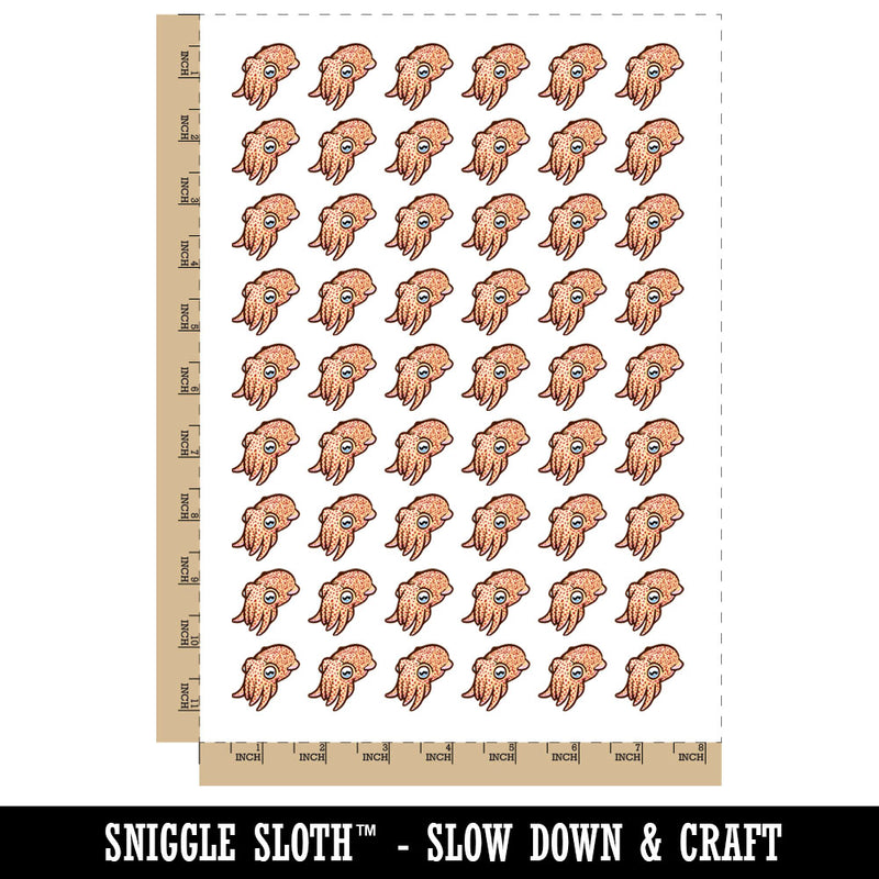 Cute Baby Cuttlefish Mollusc Squid Seafood Temporary Tattoo Water Resistant Fake Body Art Set Collection (1 Sheet)