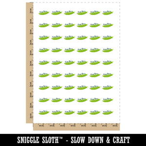 Easy Peas-y Peas Vegetable Compliment Grocery Temporary Tattoo Water Resistant Fake Body Art Set Collection (1 Sheet)