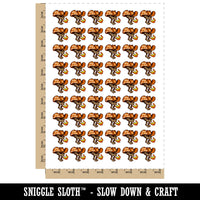 Give 'Em Hell Cowboy Hat Skull Breathing Fire Temporary Tattoo Water Resistant Fake Body Art Set Collection (1 Sheet)