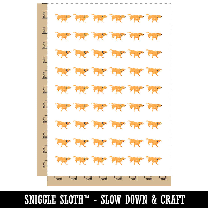 Golden Retriever Happy Dog Running Temporary Tattoo Water Resistant Fake Body Art Set Collection (1 Sheet)