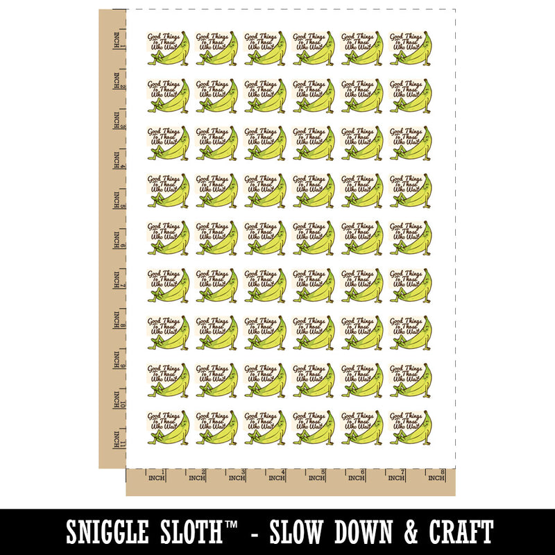 Green Banana Good Things To Those Who Wait Temporary Tattoo Water Resistant Fake Body Art Set Collection (1 Sheet)