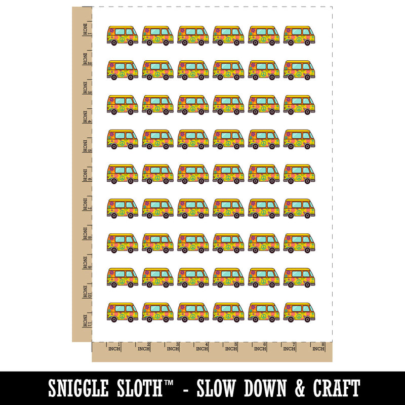 Groovy Hippie Van Temporary Tattoo Water Resistant Fake Body Art Set Collection (1 Sheet)