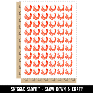 Headless Cooked Cocktail Shrimp Prawn Temporary Tattoo Water Resistant Fake Body Art Set Collection (1 Sheet)