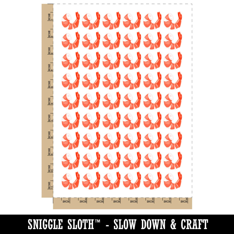 Headless Cooked Cocktail Shrimp Prawn Temporary Tattoo Water Resistant Fake Body Art Set Collection (1 Sheet)