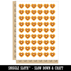 Heart Waffle Breakfast with Butter and Maple Syrup Temporary Tattoo Water Resistant Fake Body Art Set Collection