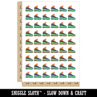 Hiking Boot Mountain Scene Temporary Tattoo Water Resistant Fake Body Art Set Collection (1 Sheet)