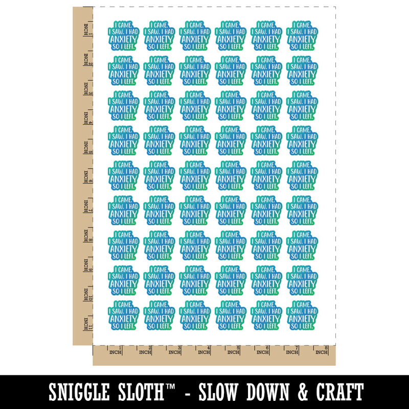 I Came I Saw I Had Anxiety I Left Temporary Tattoo Water Resistant Fake Body Art Set Collection (1 Sheet)