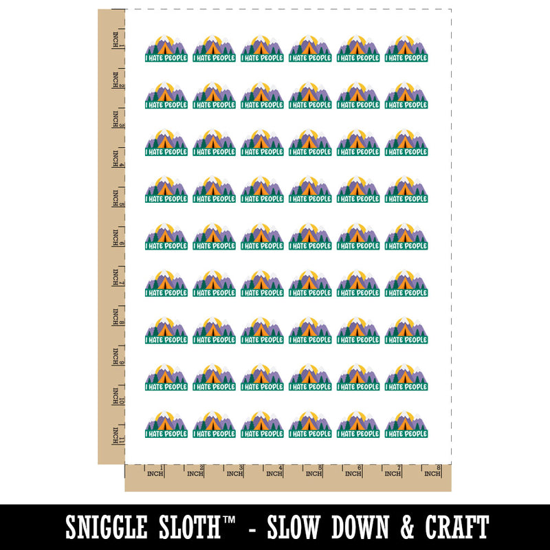 I Hate People Camping Temporary Tattoo Water Resistant Fake Body Art Set Collection (1 Sheet)