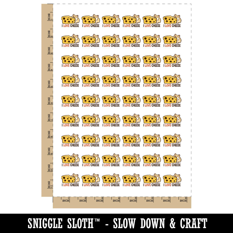 I Love Cheese Hamster with Swiss Cheese Temporary Tattoo Water Resistant Fake Body Art Set Collection (1 Sheet)