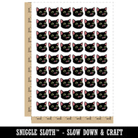 I Love You Black Cat Heart Tongue Cute Pet Temporary Tattoo Water Resistant Fake Body Art Set Collection (1 Sheet)