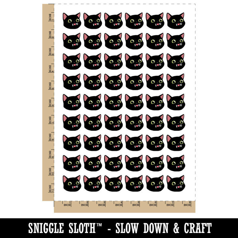 I Love You Black Cat Heart Tongue Cute Pet Temporary Tattoo Water Resistant Fake Body Art Set Collection (1 Sheet)