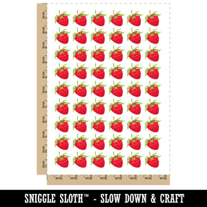 Juicy Ripe Raspberry Berry Fruit Temporary Tattoo Water Resistant Fake Body Art Set Collection (1 Sheet)