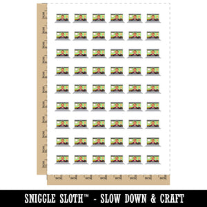 Laptop Video Call Meeting Computer Chat Temporary Tattoo Water Resistant Fake Body Art Set Collection (1 Sheet)