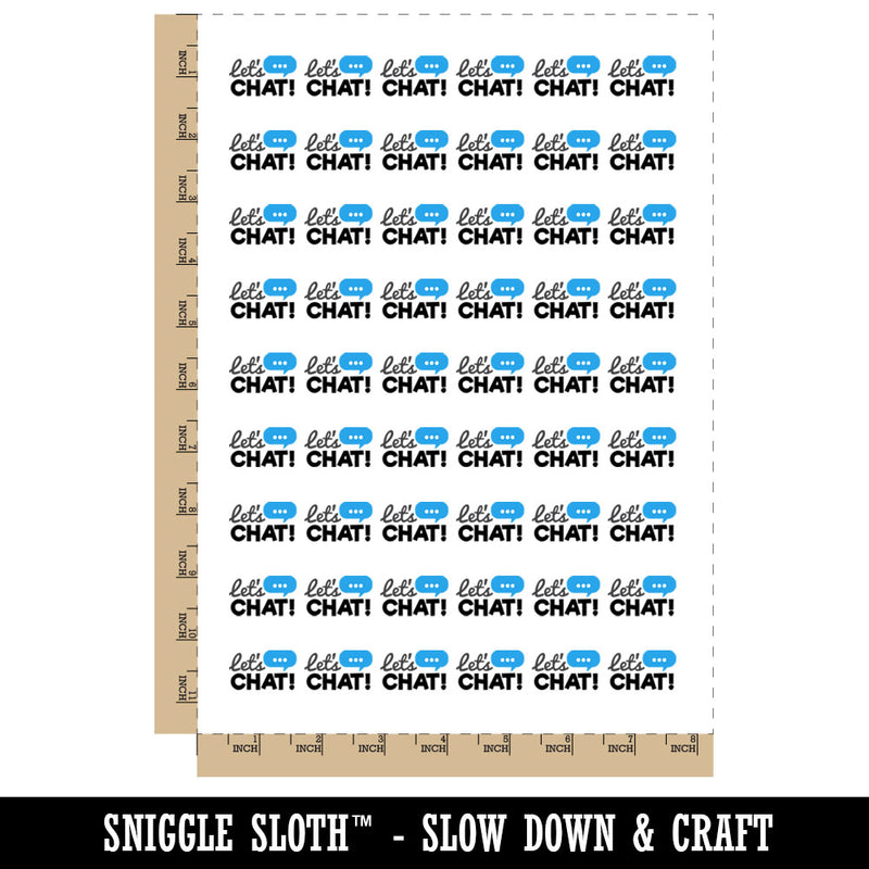 Let's Chat Speech Bubble Dialogue Text Message Temporary Tattoo Water Resistant Fake Body Art Set Collection (1 Sheet)