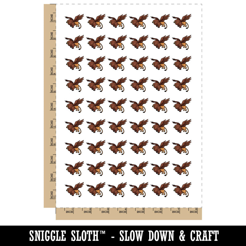Mythical Griffin Gryphon Creature in Flight Temporary Tattoo Water Resistant Fake Body Art Set Collection (1 Sheet)