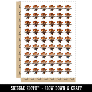 Old Western Cowboy Villain Revolver Temporary Tattoo Water Resistant Fake Body Art Set Collection (1 Sheet)